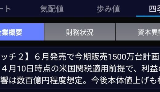 任天堂 早くもSwitch2本体の値上げ検討か。四季報で明らかに